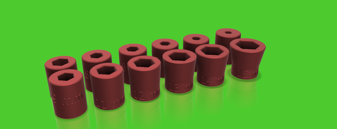 Socket Set Metric 1/4inch drive 3-15mm  3D Print 40574
