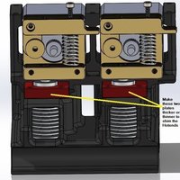 Davinci 2.0 double MK8 extruder and E3D hot end carriage - Thumbnail 2