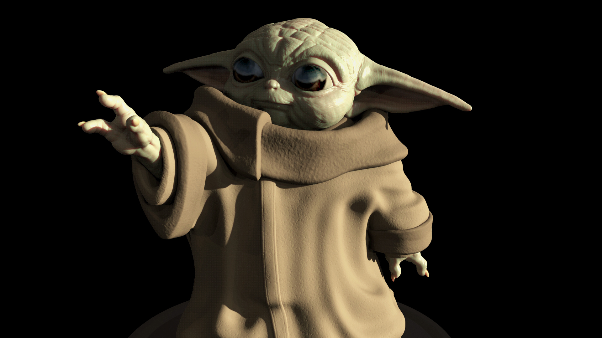 GROGU - Baby Yoda Using The Force - With Cup - PACK 3D model 3D printable