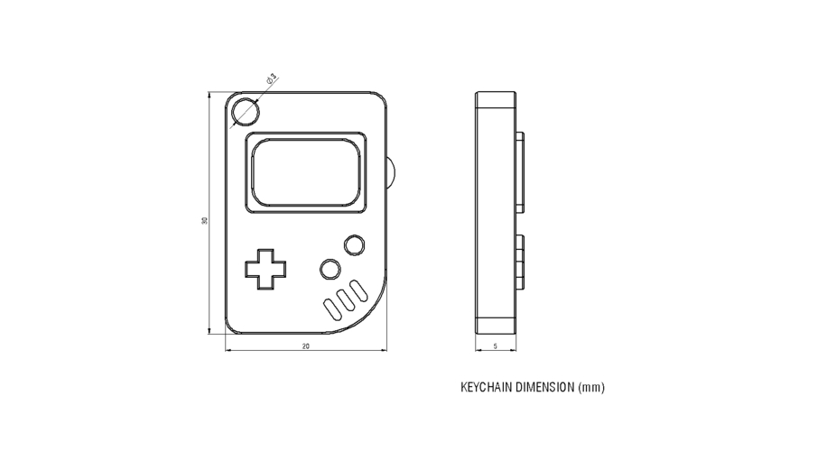 Keychain Gameboy 3D Print 406290