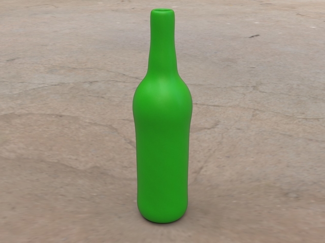 Pre-Hollowed Beer Bottle 1 Plain 3D Print 406379