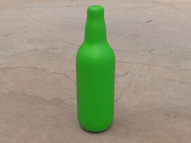 Non-Hollowed Beer Bottle 2 Plain