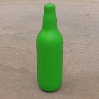 Small Non-Hollowed Beer Bottle 2 Plain 3D Printing 406383