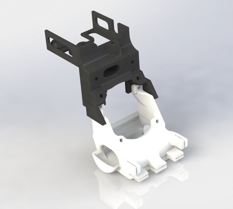 UP Mini Extruder stepper platform and wind barrier modded for be