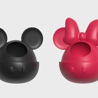 Small minnie and mickey pot 3D Printing 406495