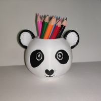 Small Cute Panda Desk Organizer 3D Printing 406528