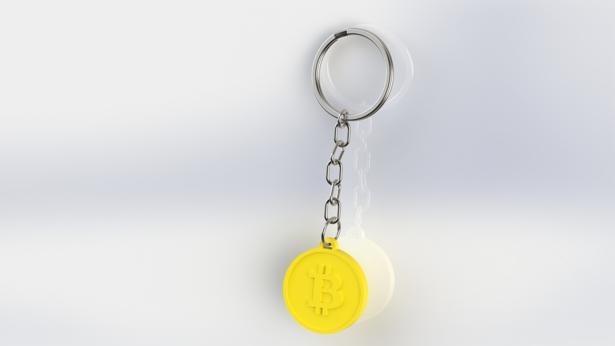 Keychain Bitcoin 3D Print 406584