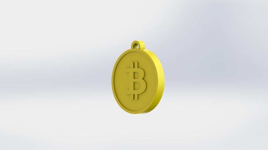 Keychain Bitcoin 3D Print 406585