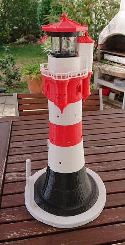 Leuchtturm ähnlich “Roter Sand “ für Solar LED-Beleuchtung. 3D Print 406590