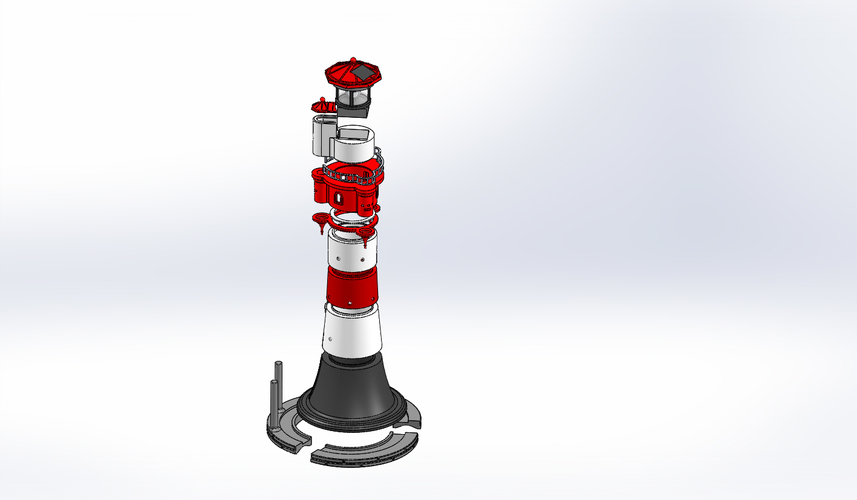 Leuchtturm ähnlich “Roter Sand “ für Solar LED-Beleuchtung. 3D Print 406606
