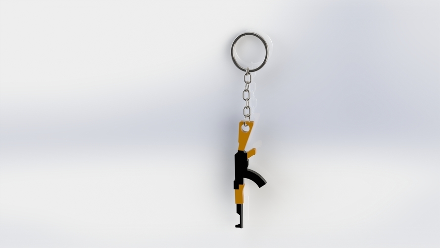 Keychain AK47 3D Print 406634