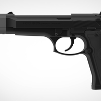Pistol Beretta 92FS from the movie Underworld 3D print model - Thumbnail 2