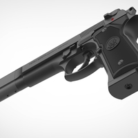 Pistol Beretta 92FS from the movie Underworld 3D print model - Thumbnail 9