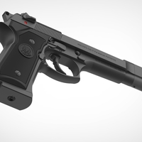 Pistol Beretta 92FS from the movie Underworld 3D print model - Thumbnail 10