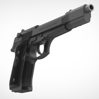 Pistol Beretta 92FS from the movie Underworld 3D print model - Thumbnail 15