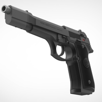 Pistol Beretta 92FS from the movie Underworld 3D print model - Thumbnail 16