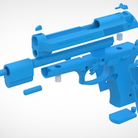 Pistol Beretta 92FS from the movie Underworld 3D print model - Thumbnail 19