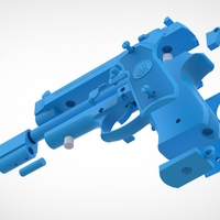 Pistol Beretta 92FS from the movie Underworld 3D print model - Thumbnail 20