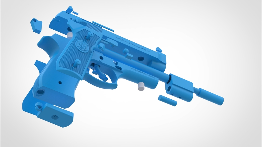 Pistol Beretta 92FS from the movie Underworld 3D print model 3D Print 406693