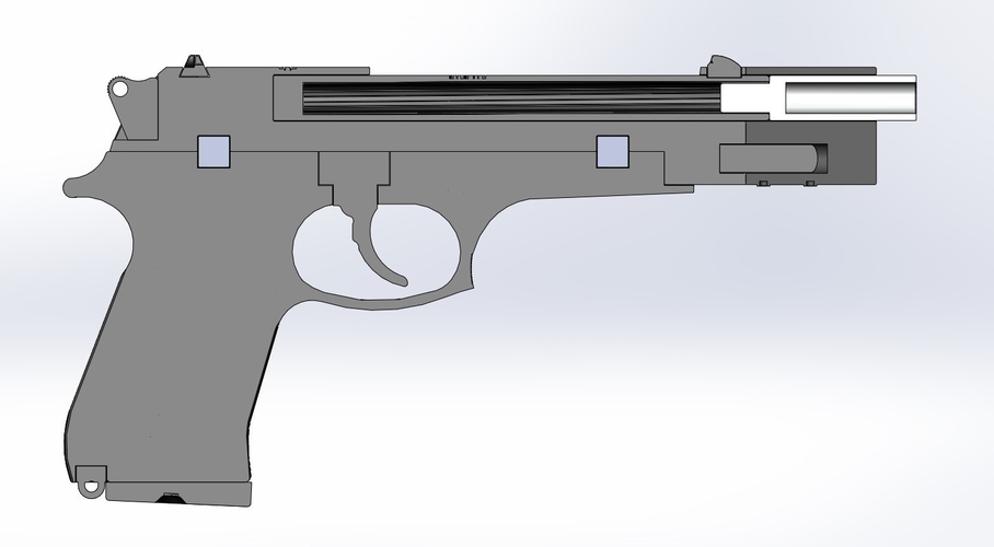 Pistol Beretta 92FS from the movie Underworld 3D print model 3D Print 406694