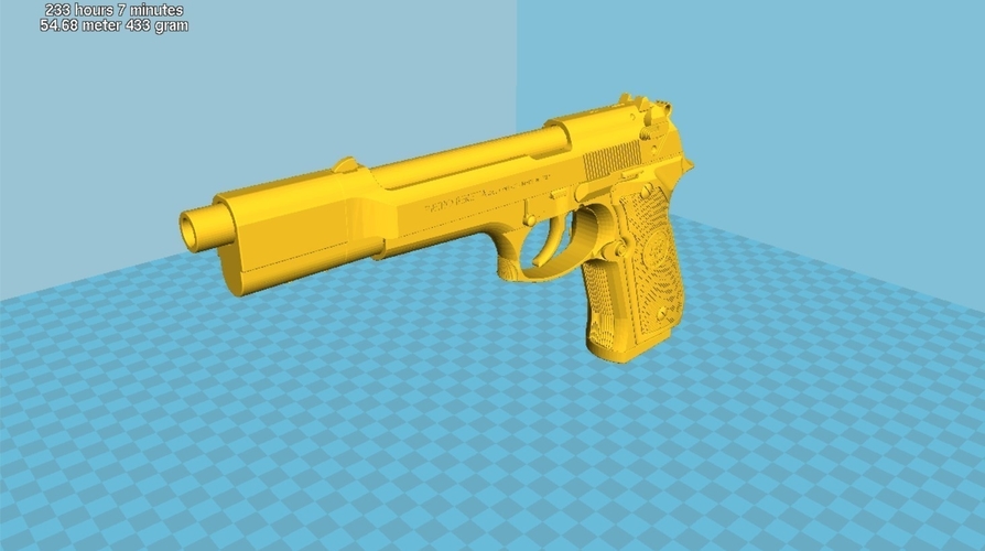 Pistol Beretta 92FS from the movie Underworld 3D print model 3D Print 406696