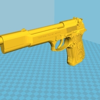 Pistol Beretta 92FS from the movie Underworld 3D print model - Thumbnail 24