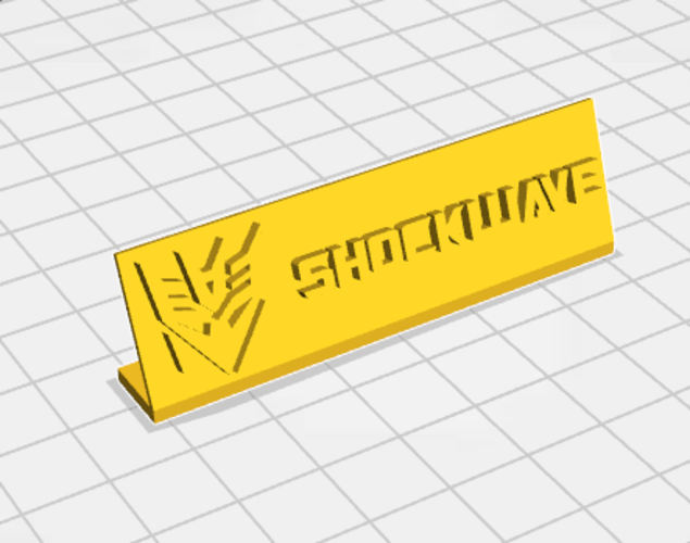 Shockwave Name Tag / Label 3D Print 406854