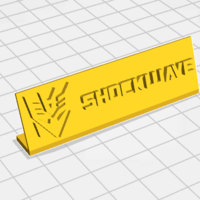 Small Shockwave Name Tag / Label 3D Printing 406854
