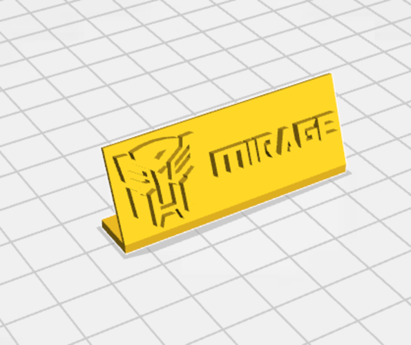 Mirage Name Tag / Label 3D Print 406857