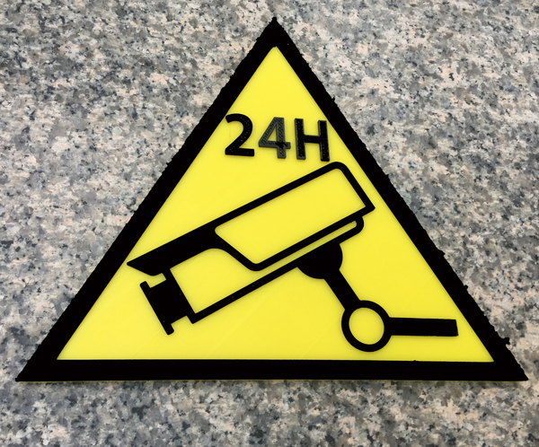 Medium  Camera, Video, Surveillance Warning Sign 3D Printing 406910