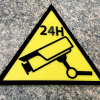 Small  Camera, Video, Surveillance Warning Sign 3D Printing 406910