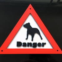Small  Dangerous Dog Warning Sign 3D Printing 406911