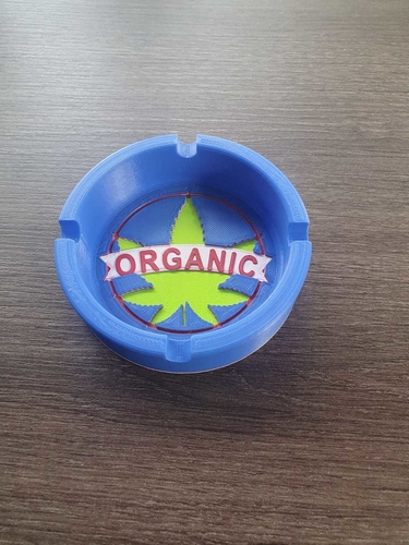 Organic Cannabis - Circular Ashtray 3D Print 407018