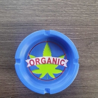 Small Organic Cannabis - Circular Ashtray 3D Printing 407021