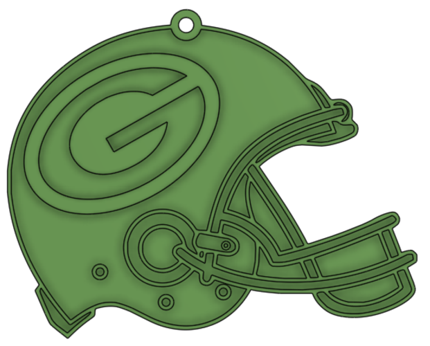 llavero casco green bay 3D Print 407150