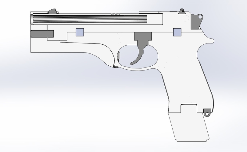 Pistol Beretta 92FS from the movie Underworld:Awakening 3D Print 407622