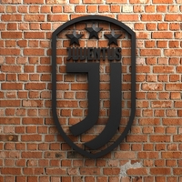 Small Juventus FC Logo with stars 3D Printing 408060