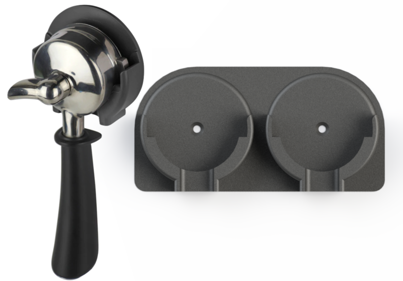 DOUBLE PORTAFILTER COFFEE RACK WALL HOLDER