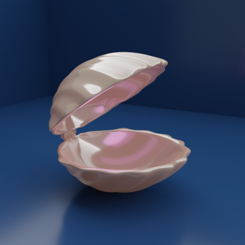 PEARL SHELL ring box for valentine gift 3D print model