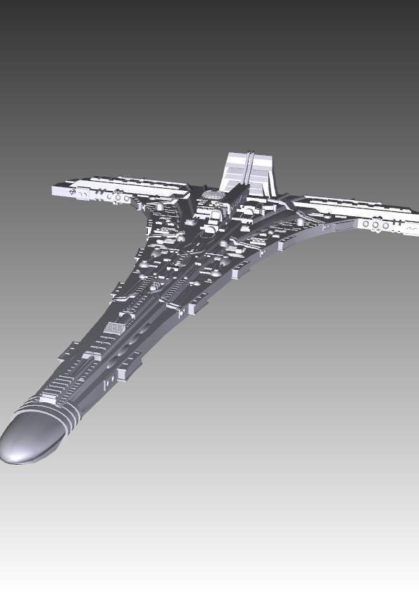 30cm Stargate Universe SGU Destiny Spaceship 3D Printed Model 