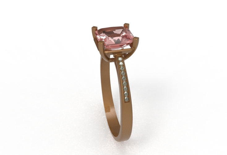 rose gold with gems 3D Print 409636