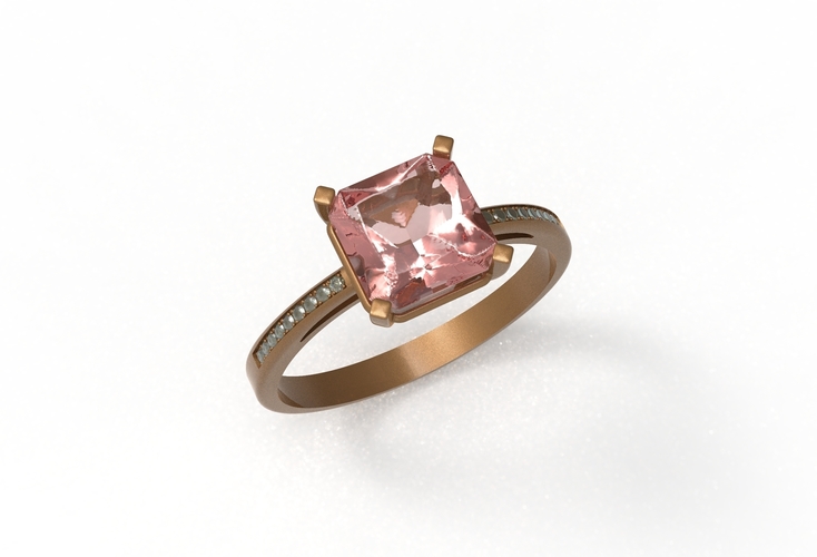 rose gold with gems 3D Print 409638