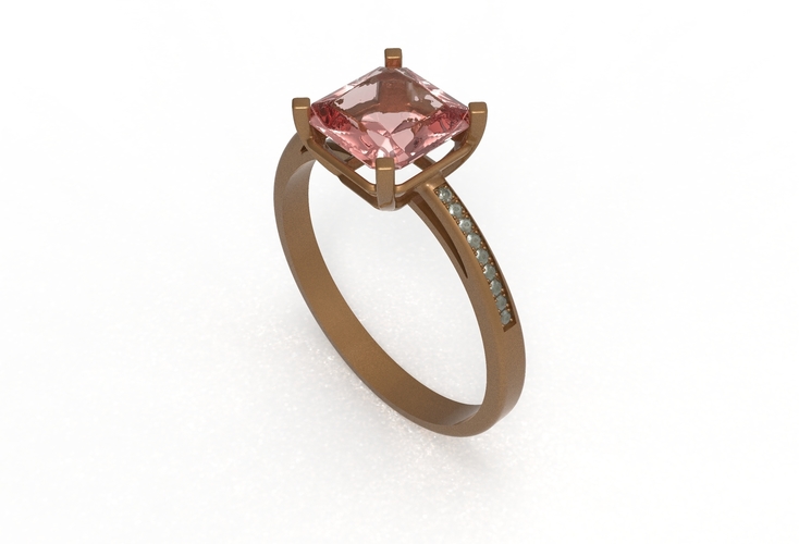 rose gold with gems 3D Print 409648
