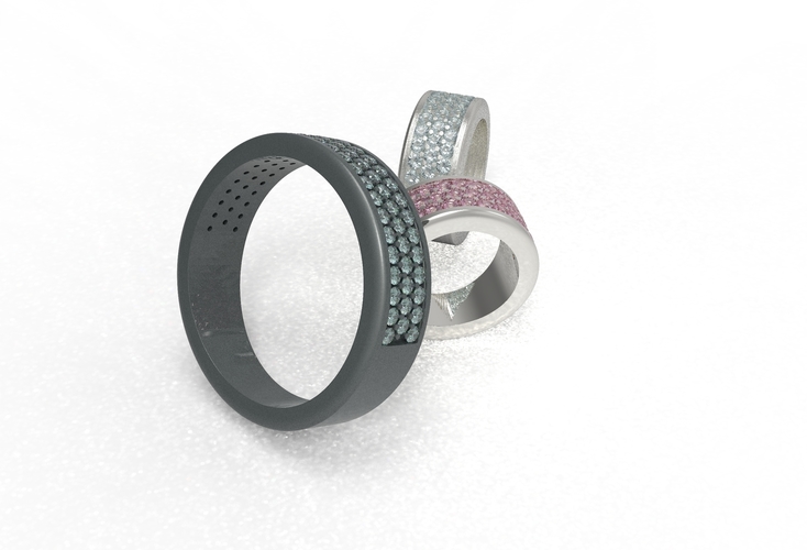 half way 3 raw wedding ring 3D Print 409654