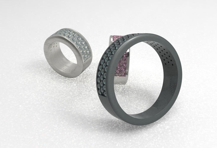 half way 3 raw wedding ring 3D Print 409666
