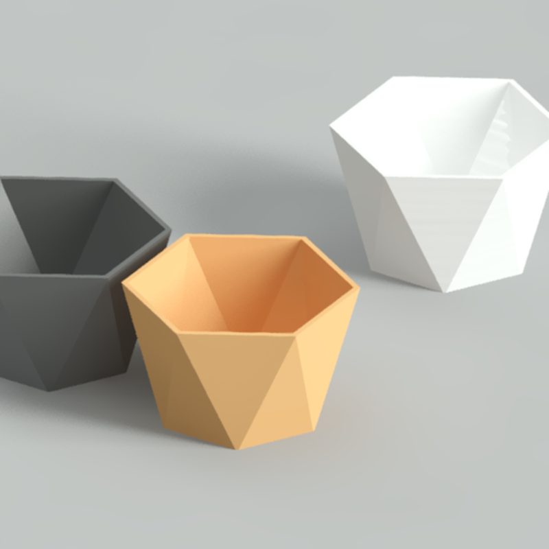 VASE POTS PLANTER POLYGONE