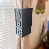 ABC Curtain Holder | STL File - Thumbnail 1