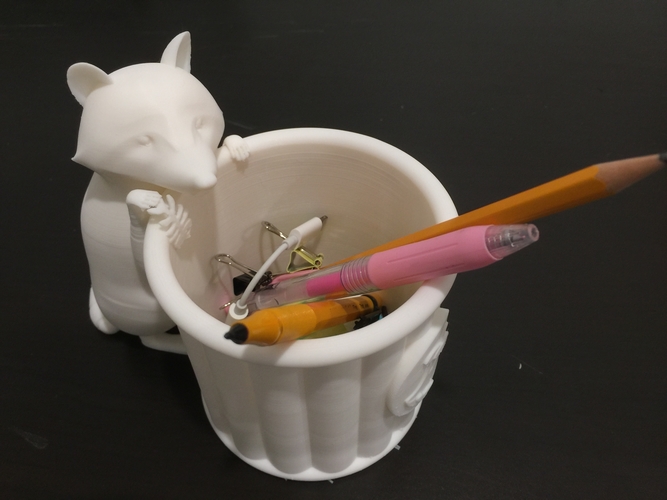 Cute Raccoon Penholder 3D Print 410609