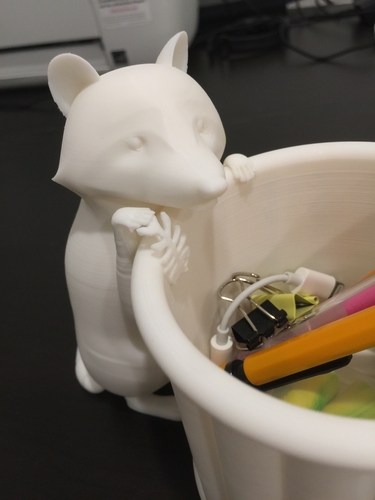 Cute Raccoon Penholder 3D Print 410610