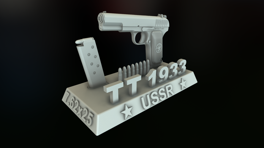PISTOL USSR TT-33 TULSKIY TOKAREV 1/6 12 INCH 3D Print 410996